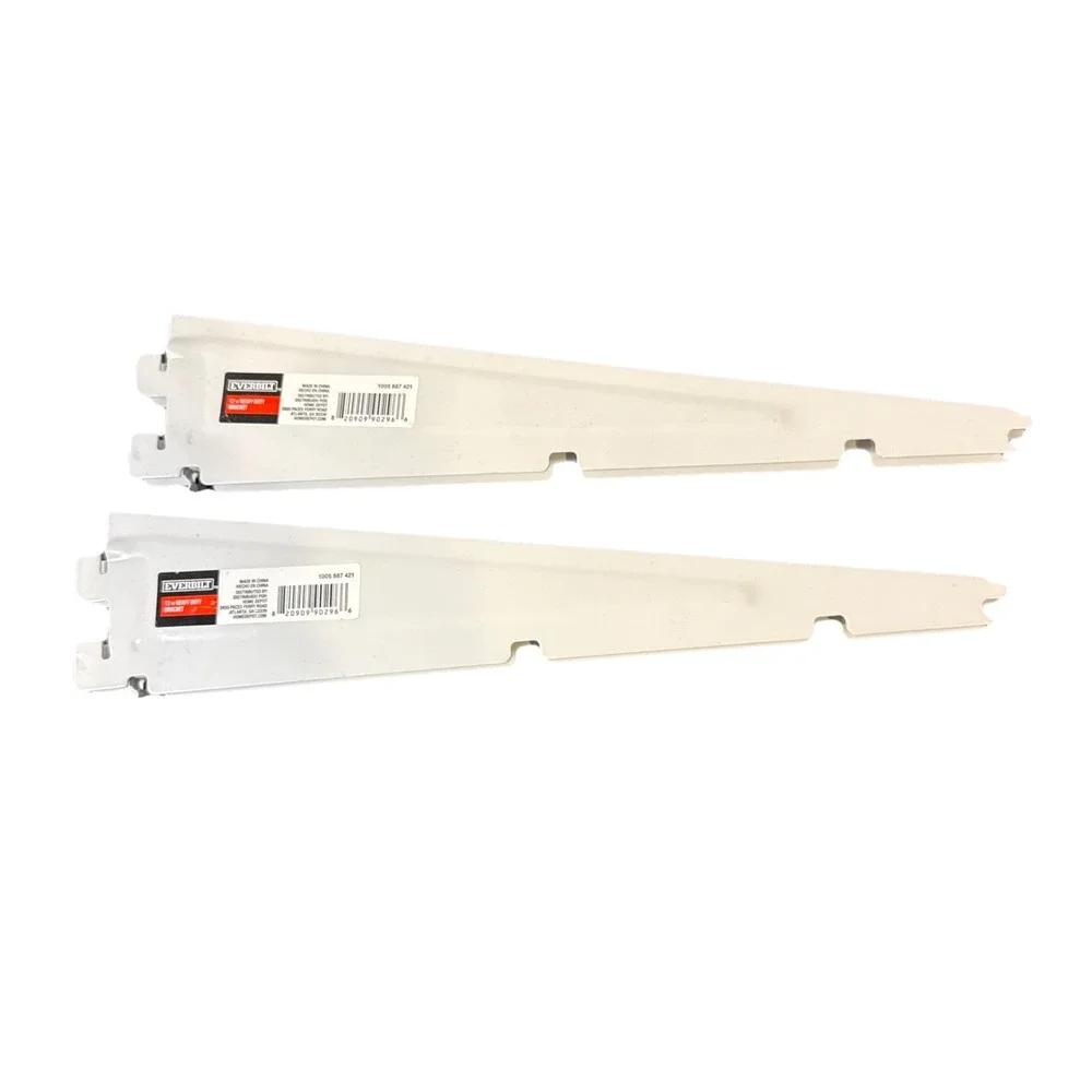 Set of 2- Everbilt Heavy Duty Support Bracket Metal White 12